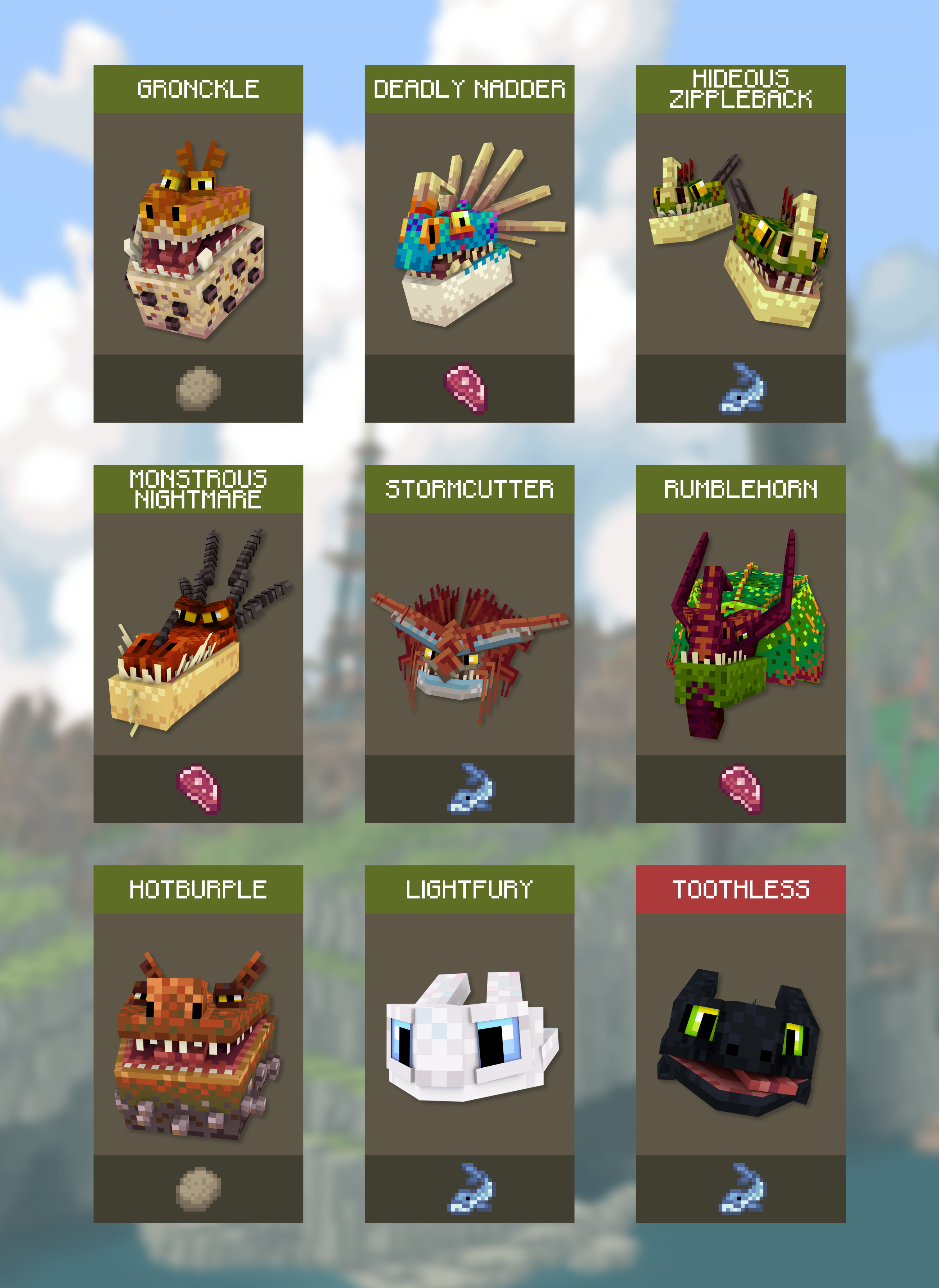 how to train your dragon dragons name list